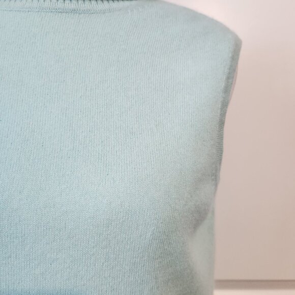 Women's Chadwick's Cyan Cashmere Sleeveless Turtleneck Size Large - Picture 11 of 11